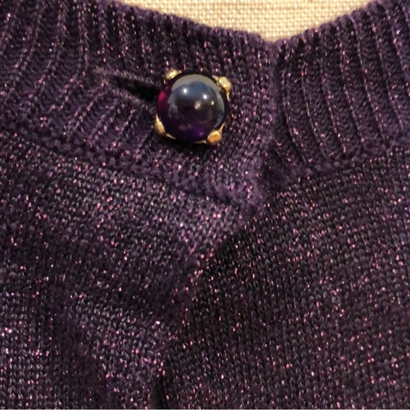 Talbots purple sparkle cardigan - Picture 2 of 7